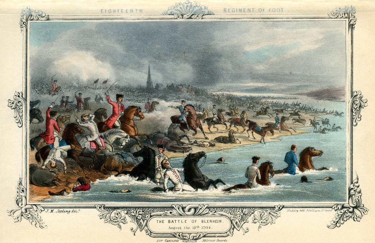 Kahdeksastoista jalkarykmentti, Blenheimin taistelu, 13. elokuuta 1704 tekijältä Madeley