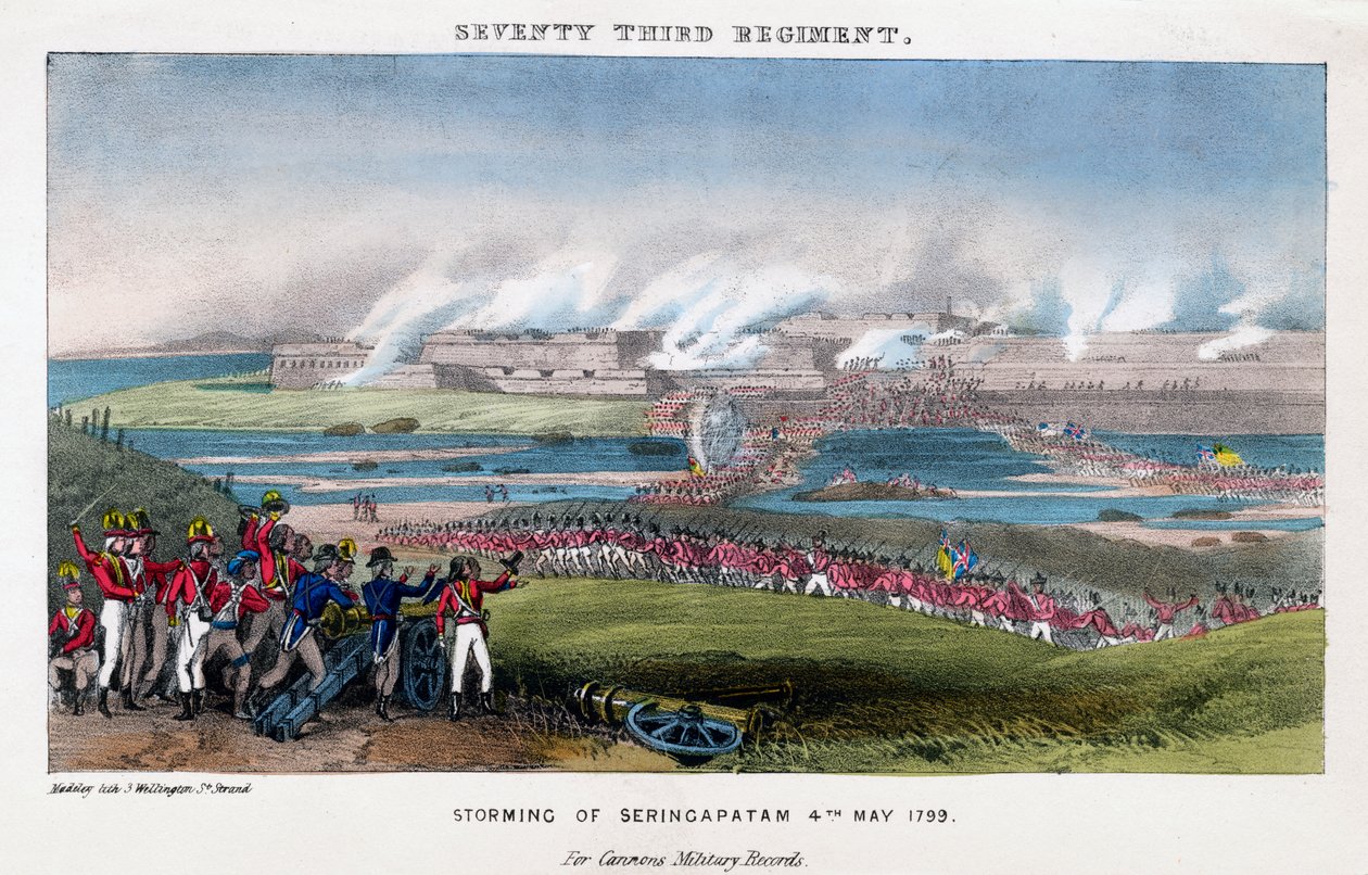 Seitsemänkymmentäkolmas rykmentti, Seringapatamin myrsky, Intia, 4. toukokuuta 1799. tekijältä Madeley