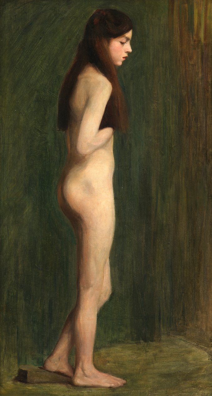 Studio Nude in Green (öljy kankaalle) tekijältä Madeline Emily Green