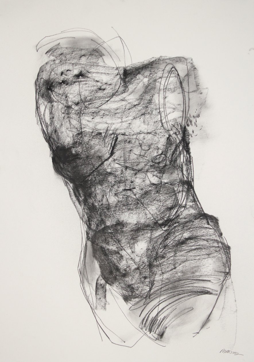 Torso 2, 2022 (hiili paperille) tekijältä Madgalena Morey