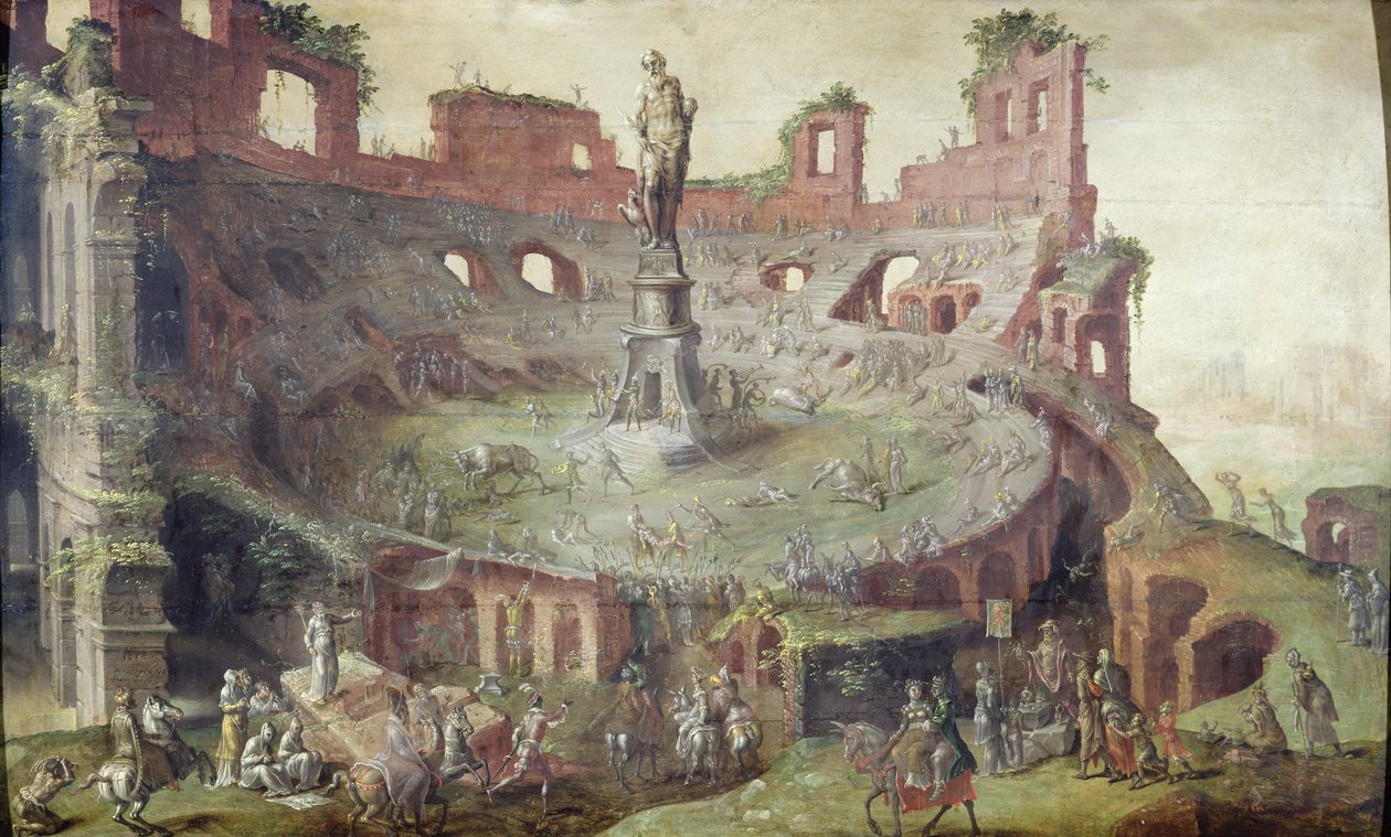 Antiikkiset härkätaistelut, 1552 tekijältä Maerten van Heemskerck