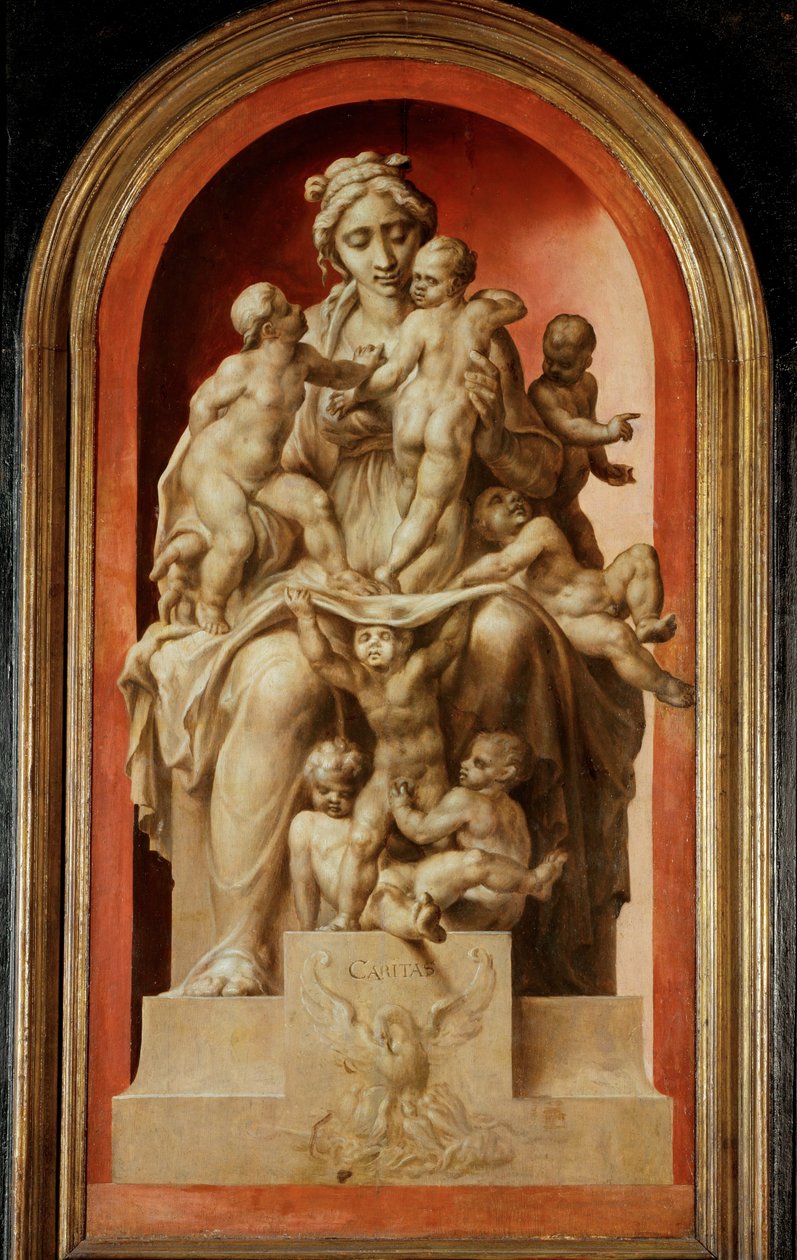 Caritas. Grisaille, tammi ... tekijältä Maerten van Heemskerck