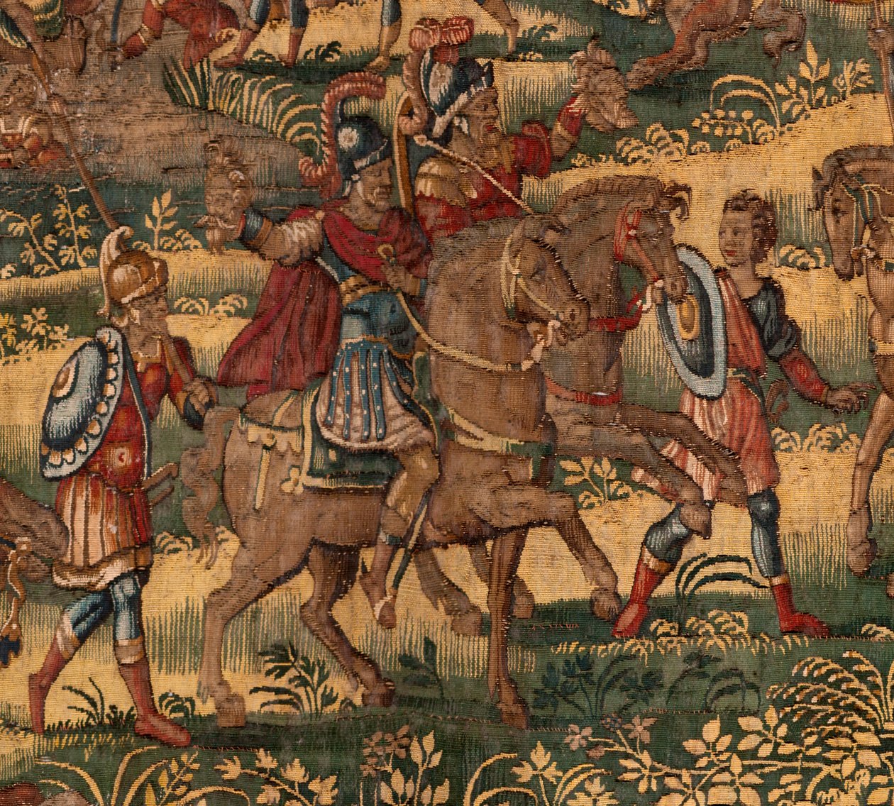 Hiippakunnan museo (Docesan Museum). Flanderin kuvakudos. Bryssel. François Geubelsin työpaja. Sarja Gideonin tarina. Midianilaisten tappio (Midianilaisten tappio). Silkki ja villa. Sernan piispan Vincent Rockin testamentti. Barokki. 1534-1571, vuonna tekijältä Maerten van Heemskerck
