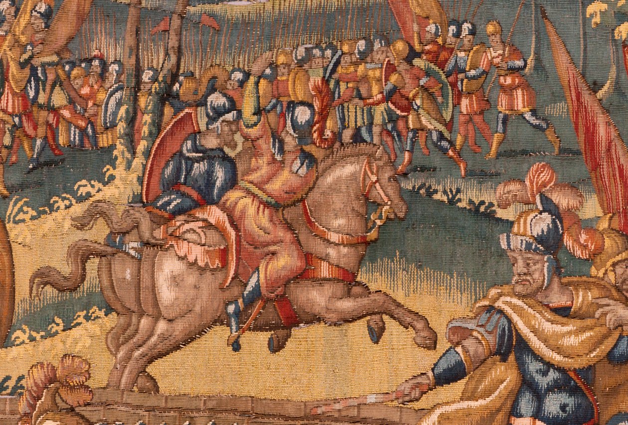 Hiippakunnan museo. Flanderin kuvakudos. Bryssel. Atelier Francois Geubels. Sarjan tarina Gideonista. Soturit valitaan. Silkki ja villa. Piispa Vicente Roca de la Sernan testamentti. Barokki. 1534-1571, v tekijältä Maerten van Heemskerck