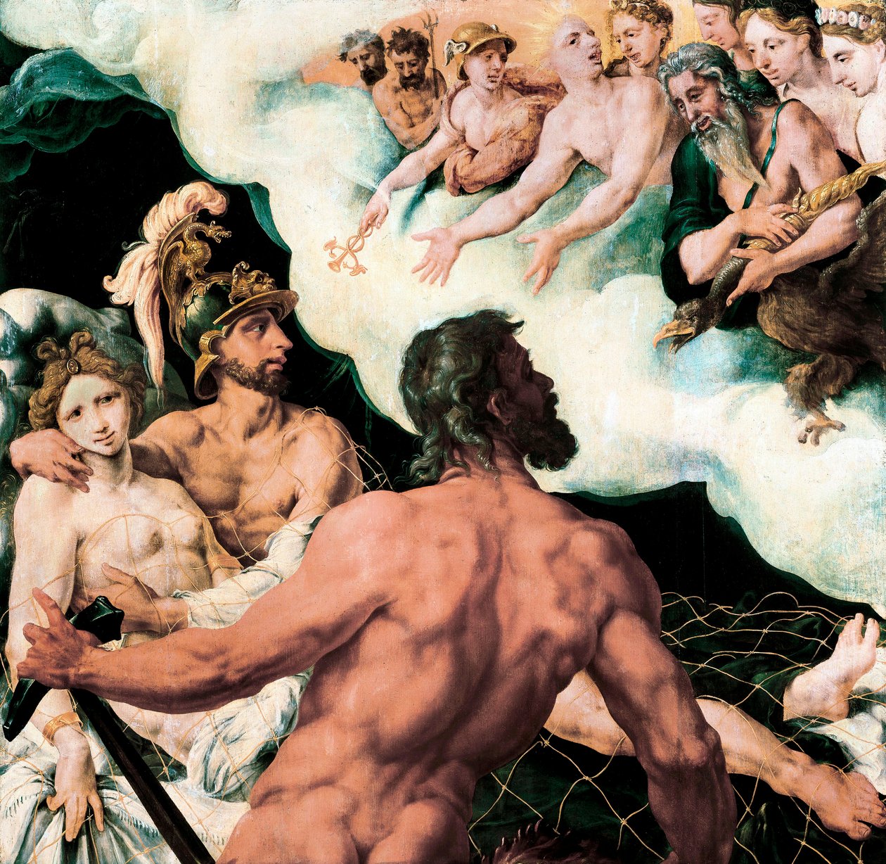 Mars ja Venus loukussa Vulcanin verkkoon tekijältä Maerten van Heemskerck