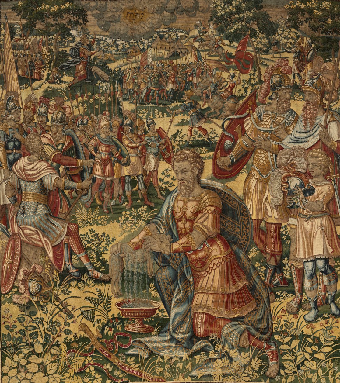 Tarina Gideonista, 1500-luvun loppu (silkki ja villa) tekijältä Maerten van Heemskerck