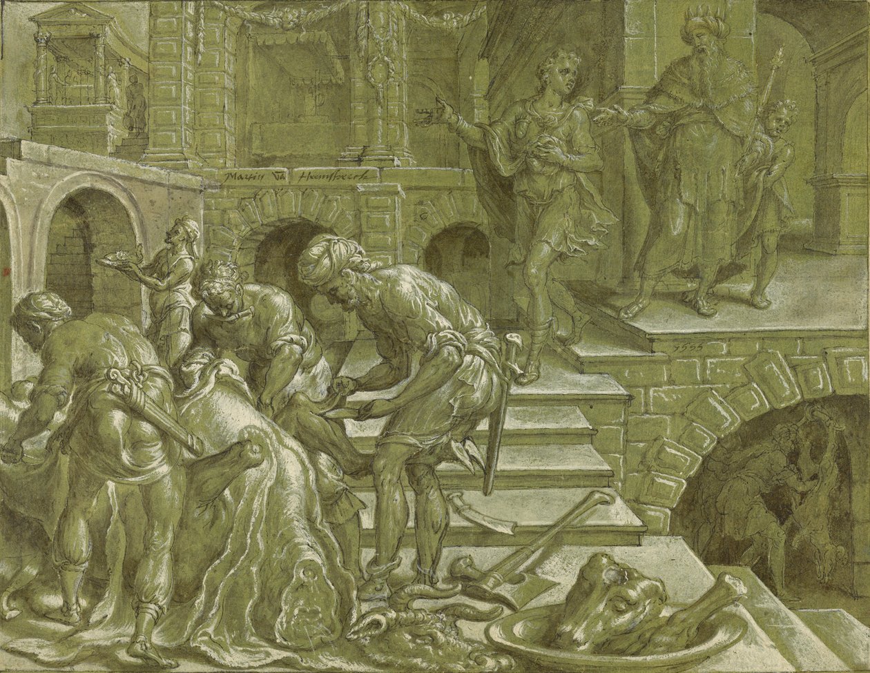 Vertaus kuninkaasta, joka valmisteli häät tekijältä Maerten van Heemskerck