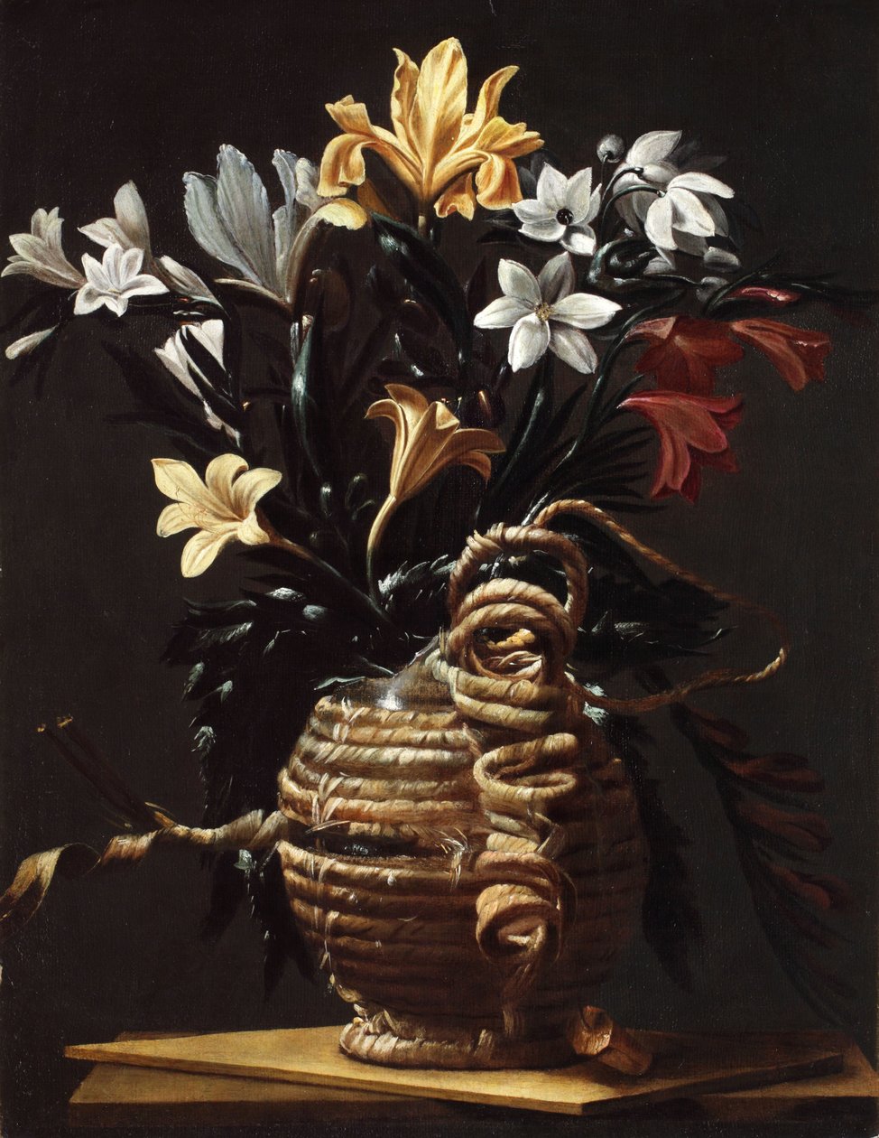 Kukkia sisältävä pullo, c. 1615-1620. tekijältä Maestro della fiasca di Forlì