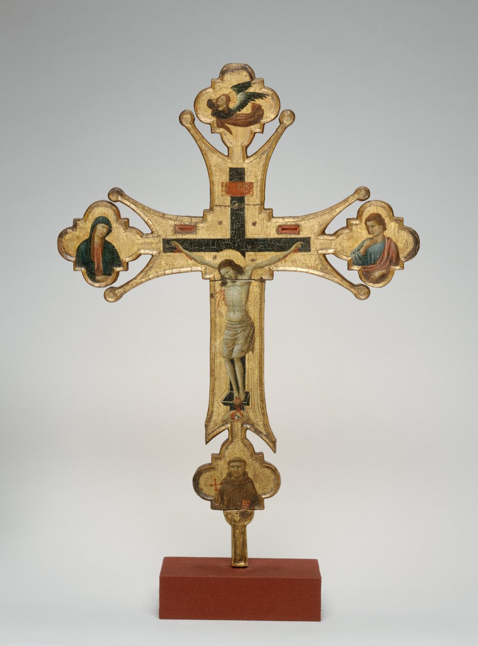 Kulkuriristi, noin 1320 (öljy kankaalle ja puulle). tekijältä Maestro di Santa Chiara