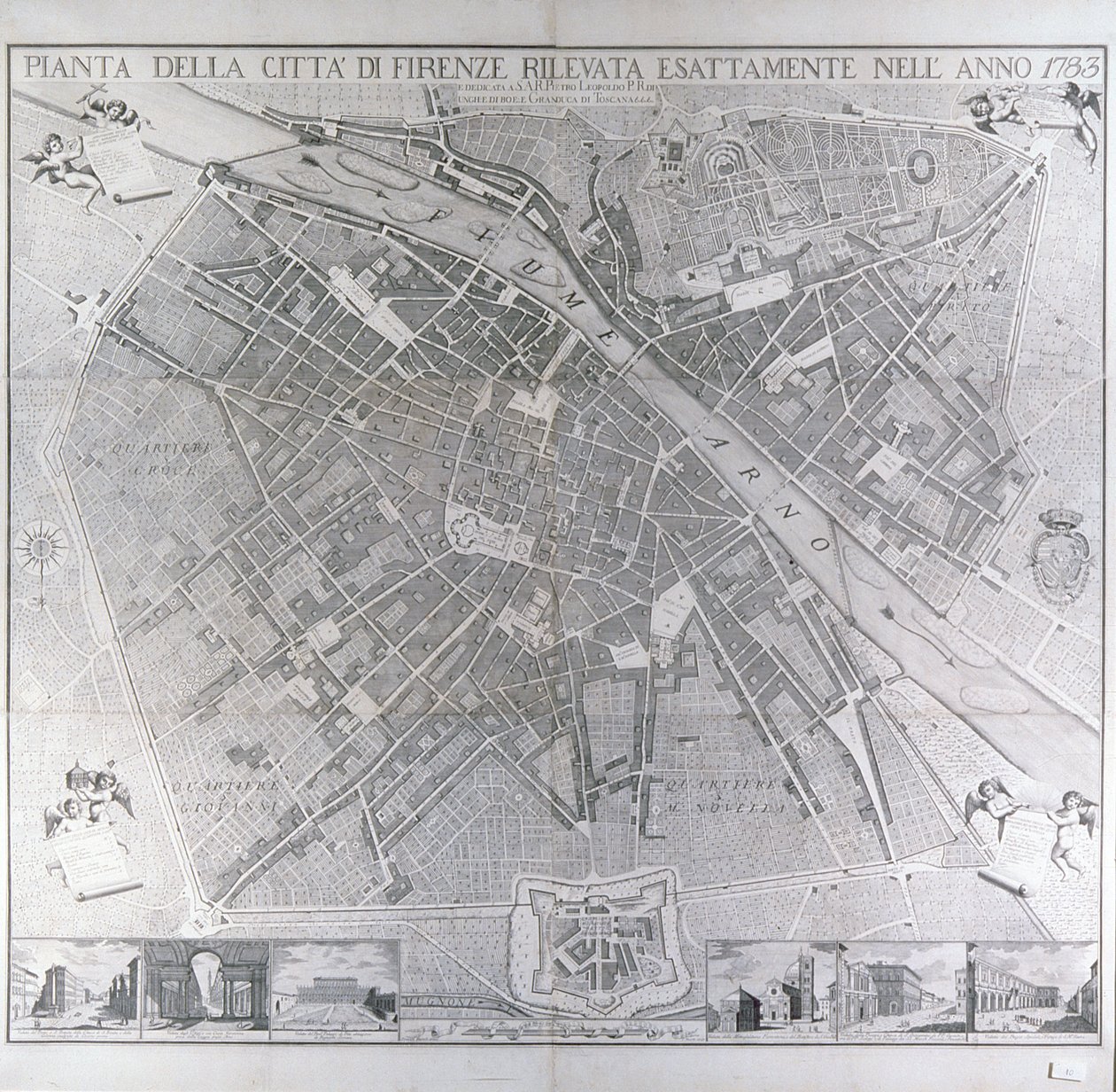Firenzen kartta, 1783 tekijältä Magnelli