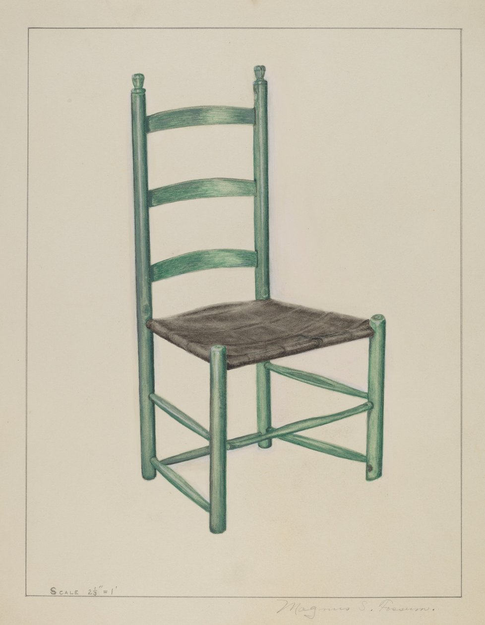 Tikaiden selkätuoli - nimeltään Jolting Chair, c. 1936. tekijältä Magnus S. Fossum