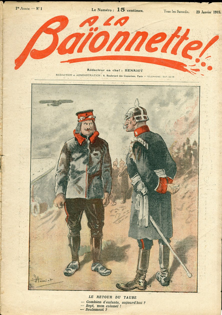 Kansi "" La Baionnette", Satirical en Colors tekijältä Henri Maigrot