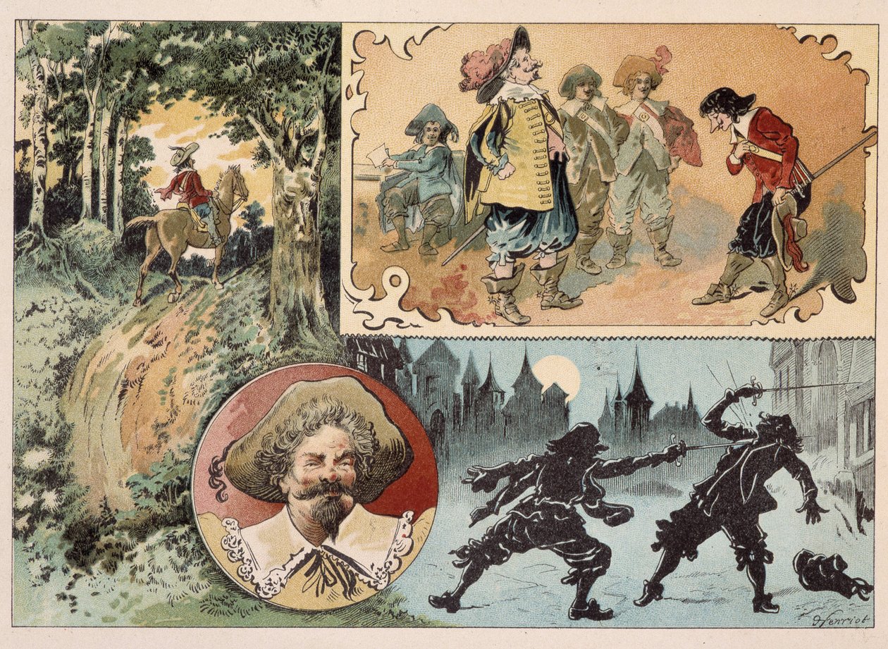 Cyrano de Bergerac, kuvitus Cyrano de Bergeracin romaanista: "Toinen maailma" tekijältä Henri Maigrot