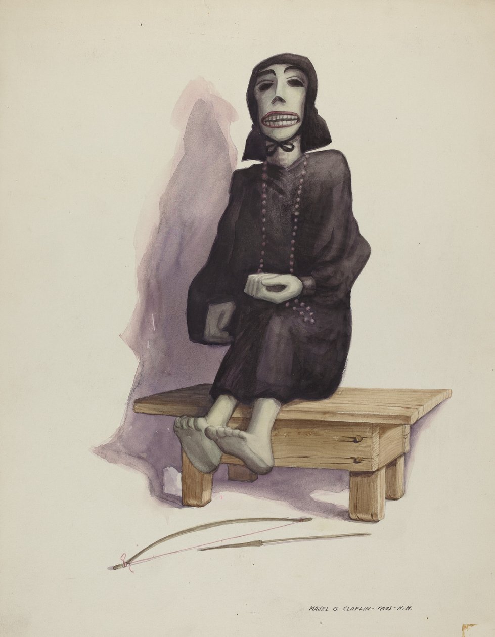 Kuoleman hahmo Muerto, n. 1937. tekijältä Majel G. Claflin
