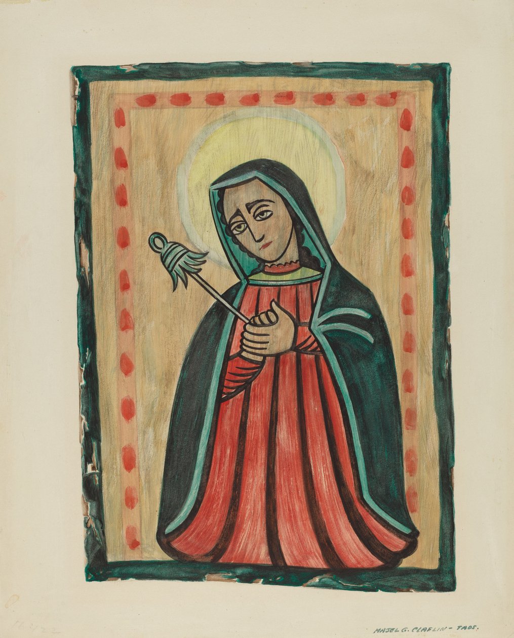 Alttaritaulu - Surun Neitsyt Maria Nuestra Senora de los Siete Dolores, n. 1938. tekijältä Majel G. Claflin