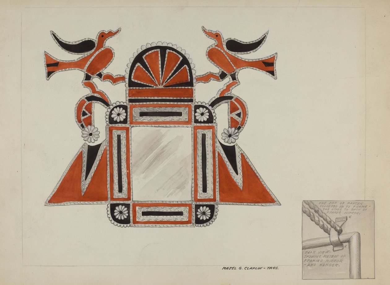 Peltipeilin kehys, n. 1937. tekijältä Majel G. Claflin