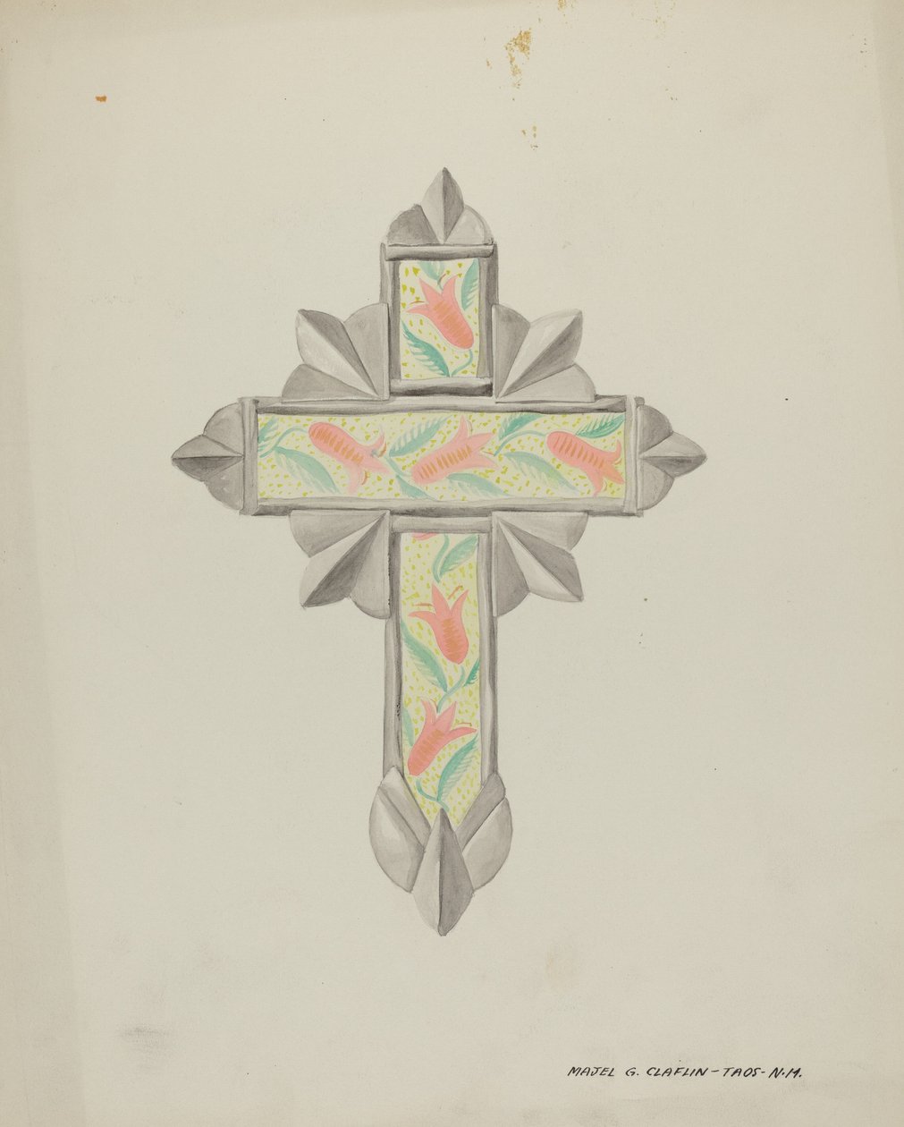 Tin & Wall Paper Cross, c. 1937. tekijältä Majel G. Claflin
