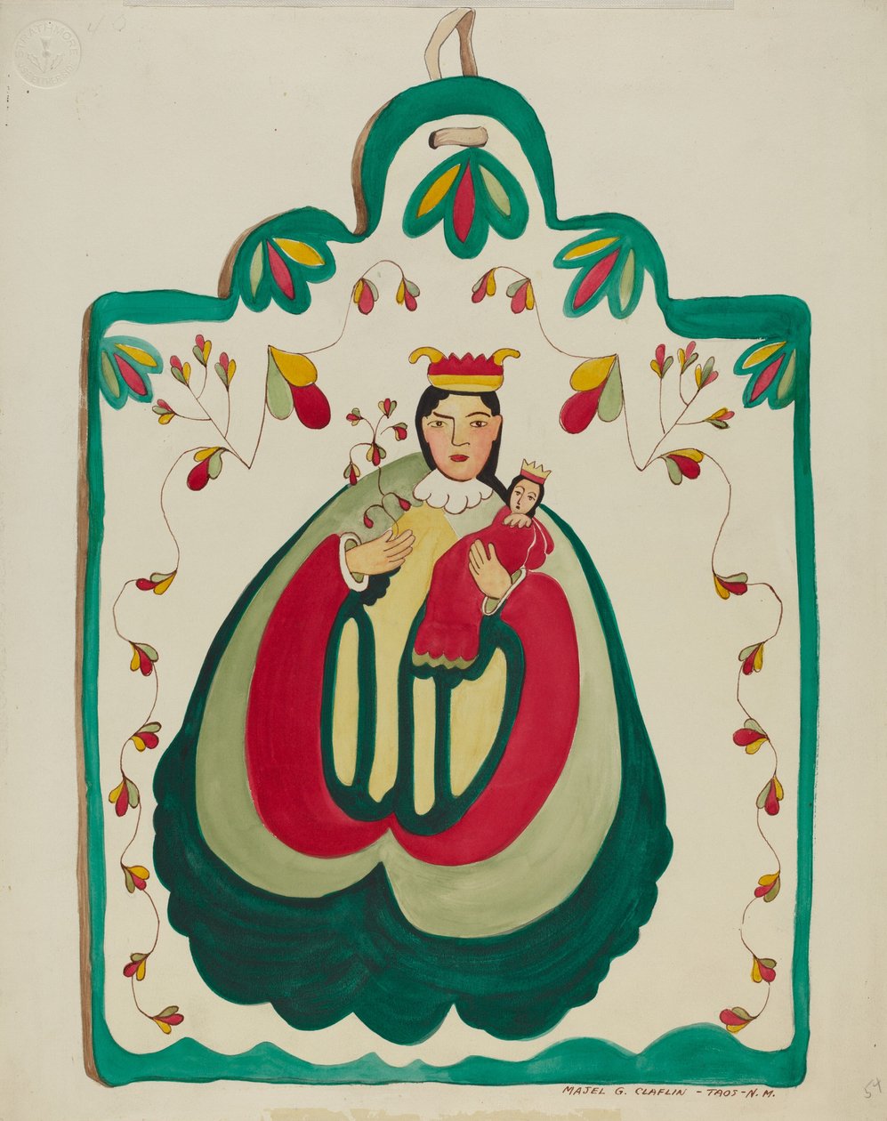 Puinen alttaritaulu, St. Anthony, n. 1937. tekijältä Majel G. Claflin