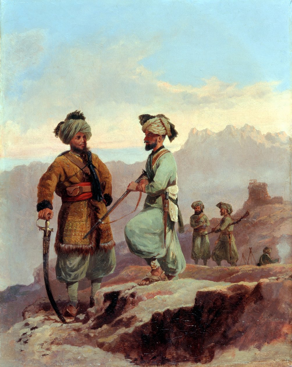 A Picket, 20. Punjabin bengalin alkuperäisjalkaväen rykmentti, North West Frontier, n. 1868 tekijältä Major General Walter Fane