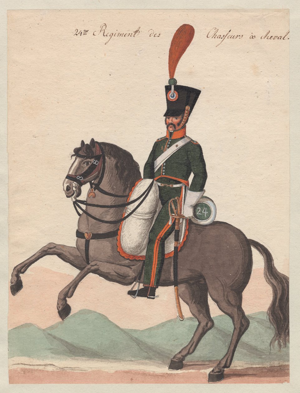 Sotilas 24. rykmentistä Mounted Chasseurs tekijältä Major Otto from Baden