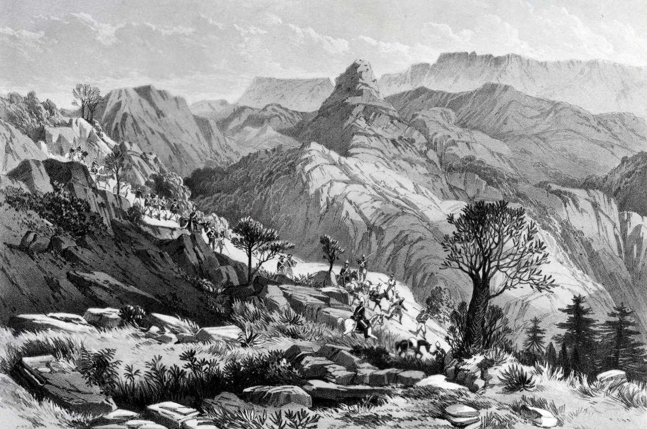 Marssilla lähellä Dongoloa, kaivertanut James Ferguson, 1868 tekijältä Major A.G.F. Hogg