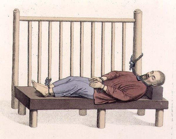 Close Confinement, laatta 18 teoksesta "The Punishments of China", kaiverrettu J. Dadleyn toimesta. tekijältä Major George Henry Mason