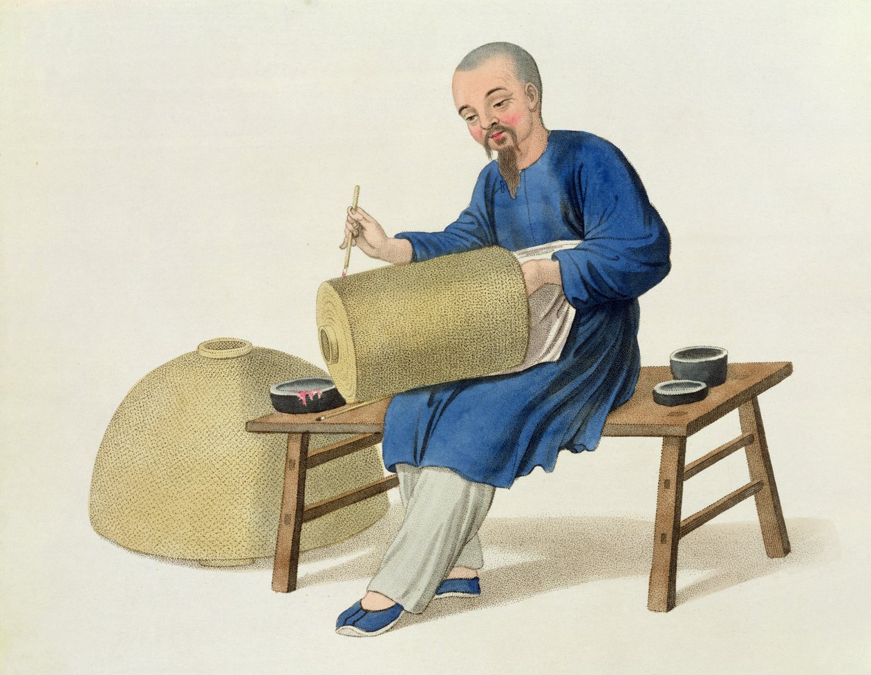 Lyhtymaalari, levy 20 teoksesta "The Costume of China", kaiverrettu J. Dadley, 1800 tekijältä Major George Henry Mason