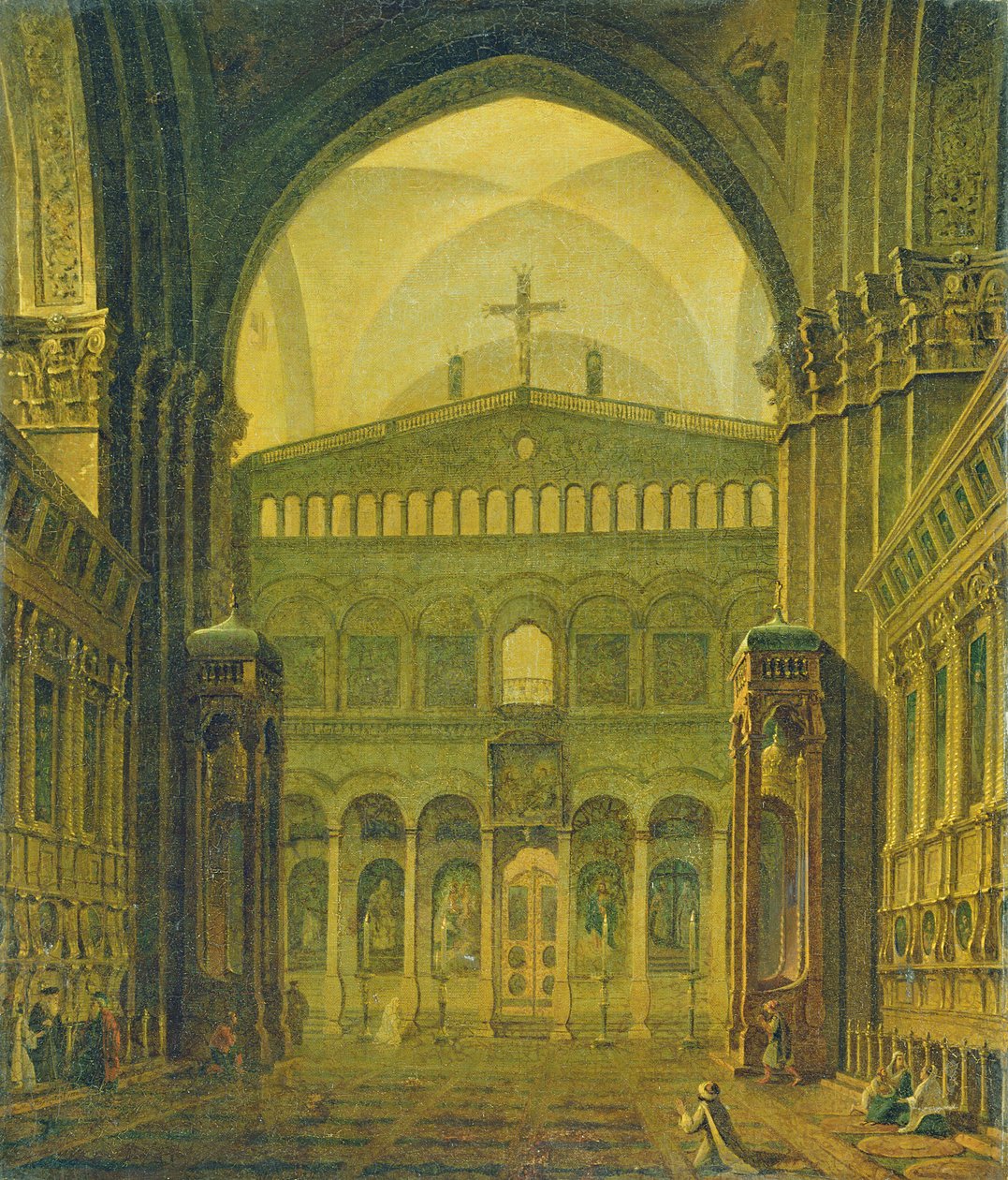 Sisäkuva Jerusalemin temppelistä, 1821 tekijältä Maksim Nikiforovich Vorobiev