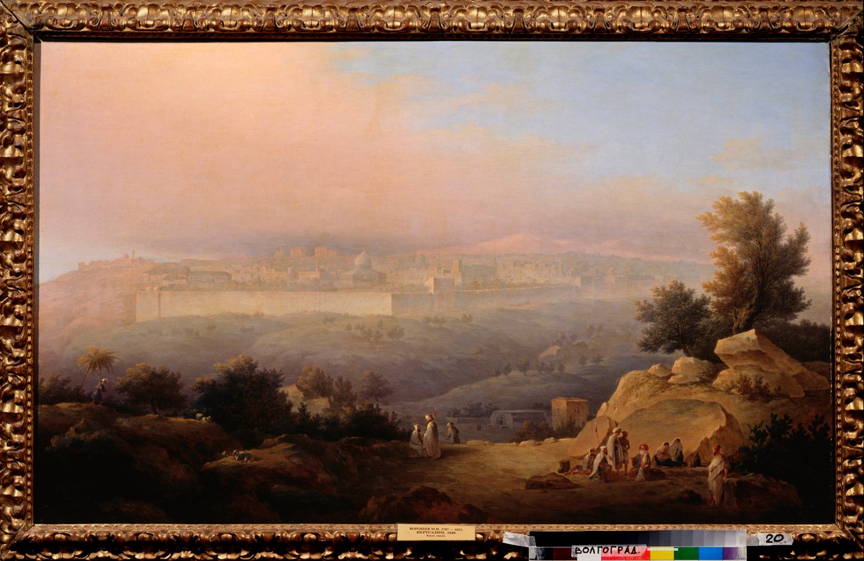Jerusalem (Israel) (Jerusalem) - Maksim Nikiphorovich Vorobyev (Vorobiev) (1787-1855) maalaus, öljy kankaalle tekijältä Maksim Nikiforovich Vorobiev