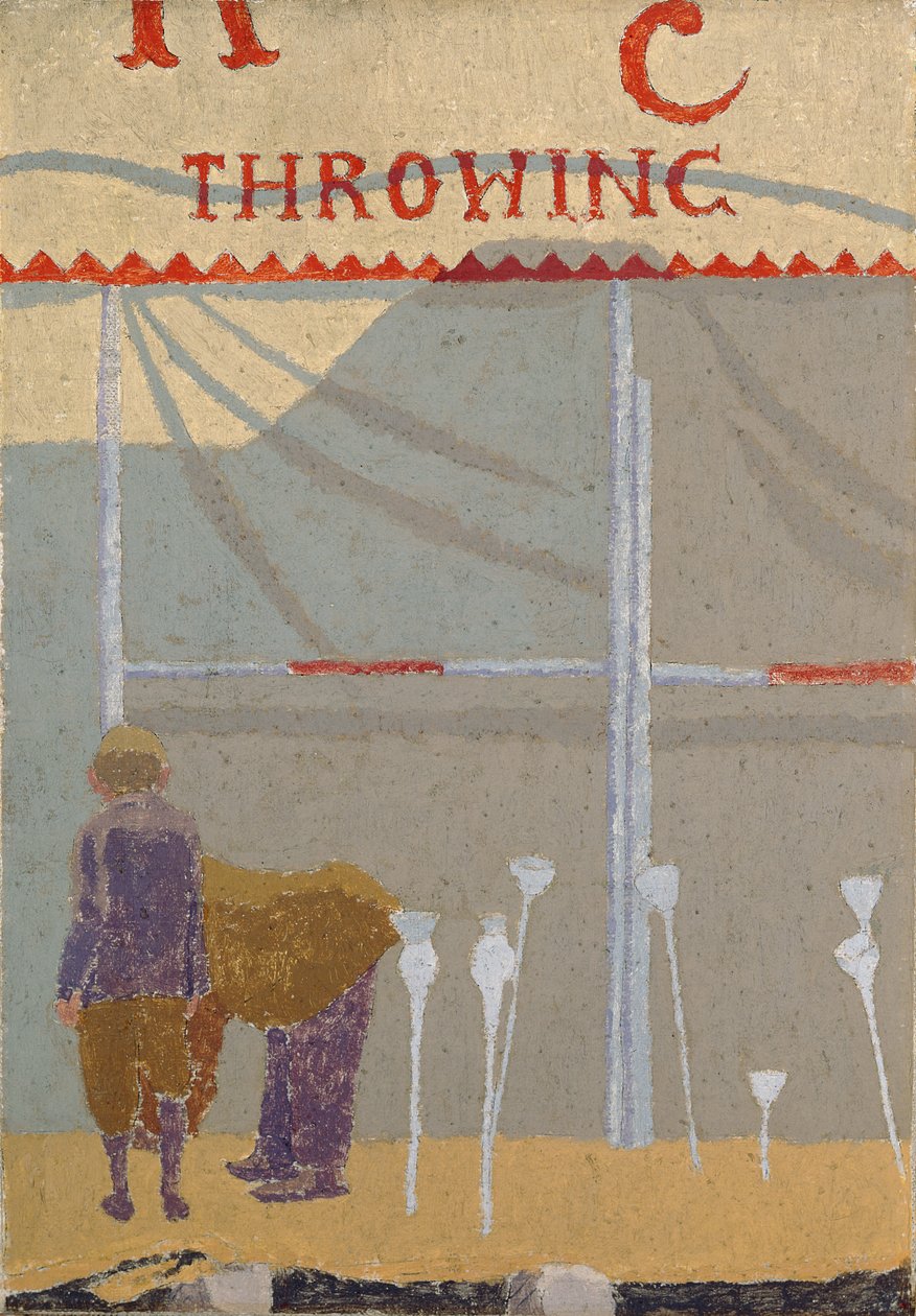 The Coconut Shy, n. 1920 (öljy kankaalle) tekijältä Malcolm Drummond