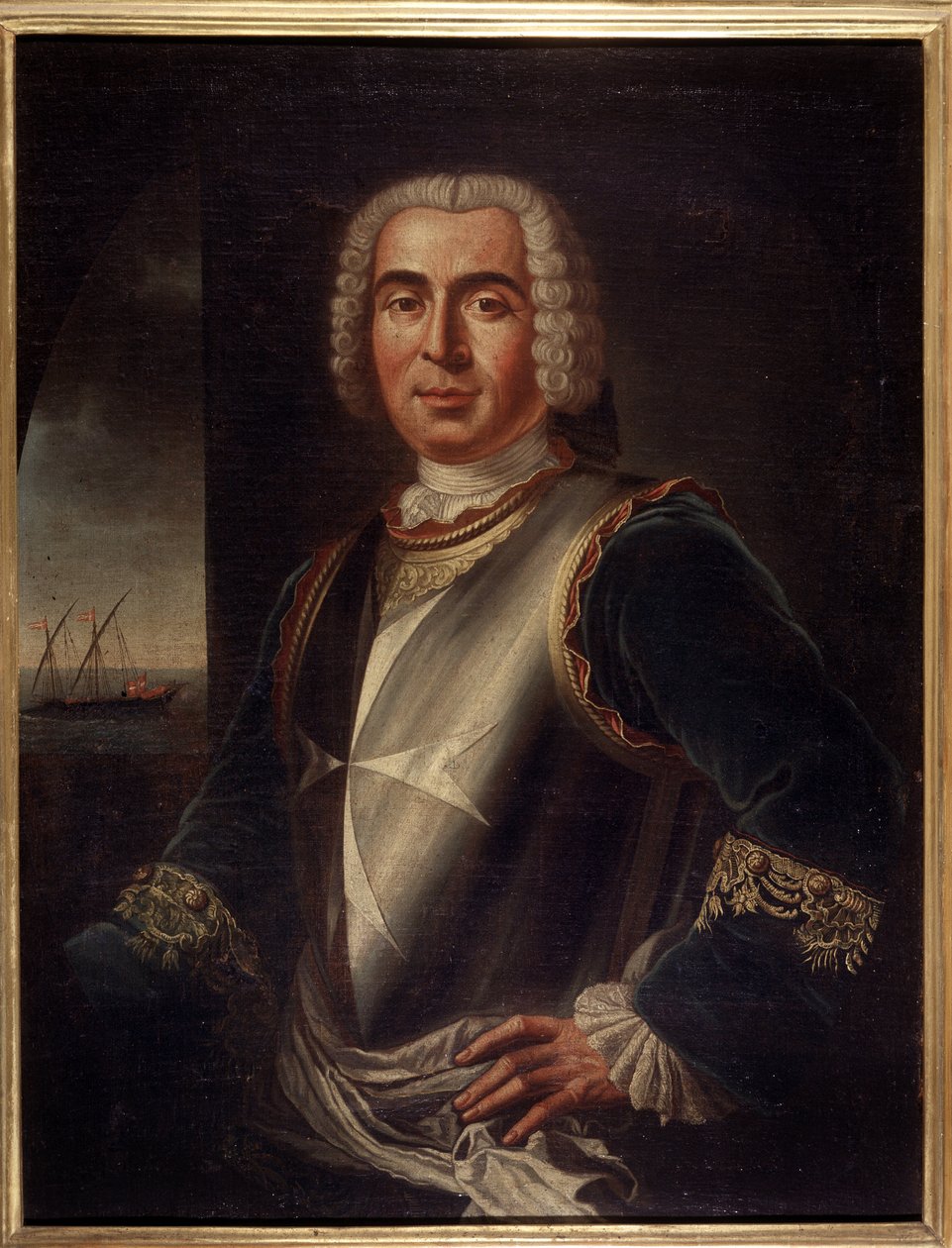Muotokuva Saint Tropezin (Saint-Trophez) ritari Pierre Andre de Suffrenista, Suffrenin foottiin (1729-1788) - Maltan taide - 1700-luku, 99 x 76 cm tekijältä Maltese School