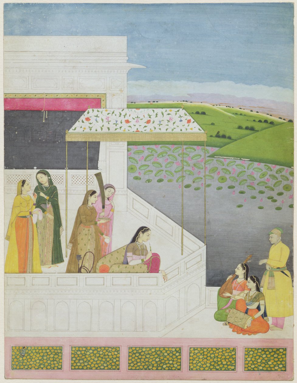 Nuori nainen kuuntelee musiikkia, n. 1745-1750 tekijältä Manak