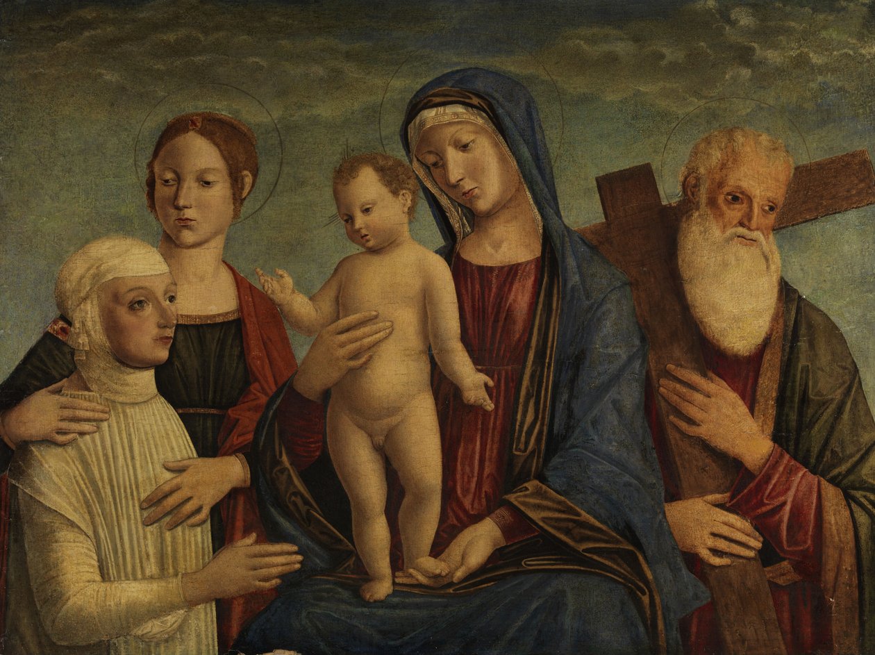 Madonna mit dem Kind, zwei Heiligen ja einer Stifterfigur tekijältä Manner of Jacopo Bellini