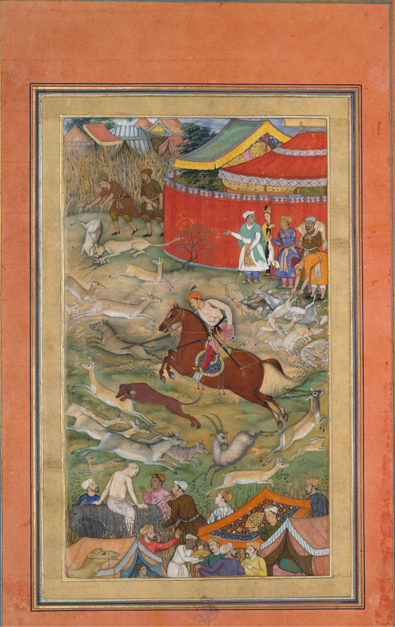 Hameed Bhakri Punishad, kirjoittanut Akbar, Folio Akbarnamasta, n. 1604. tekijältä Manohar