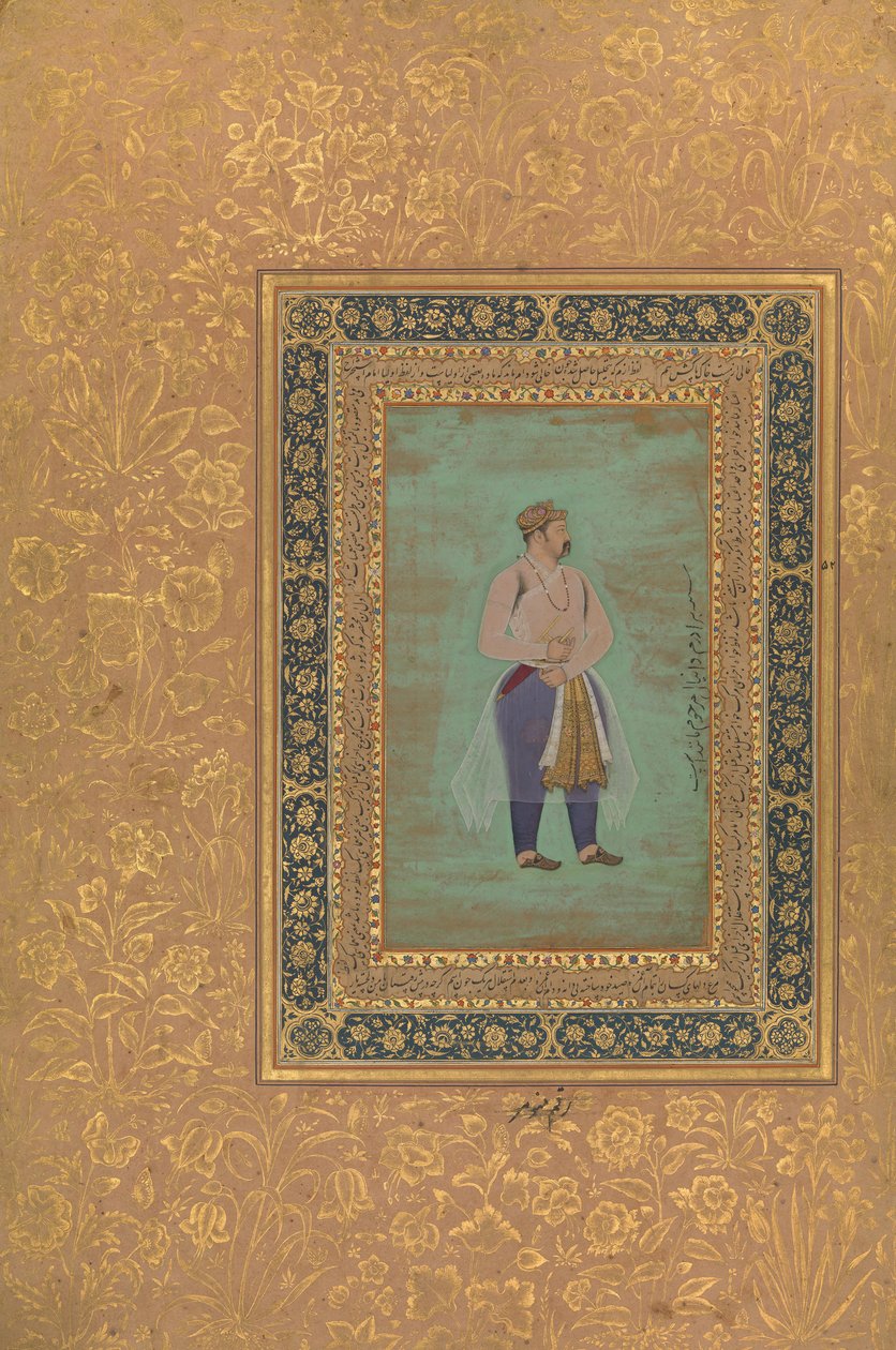 recto: Prinssi Danyalin muotokuva, Folio Shah Jahan -albumista, recto: 1500-luvun loppu. tekijältä Manohar