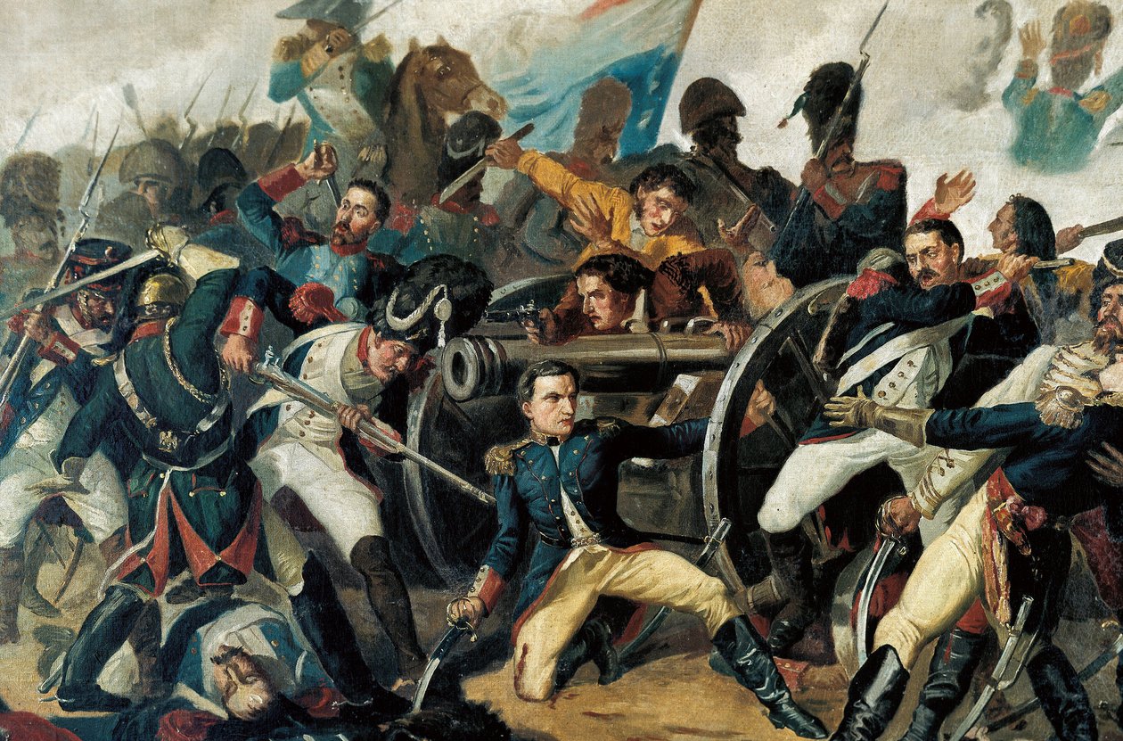 Espanjan vapaussota (1808-1814) väestö kapinoi Napoleon I:n Ranskan miehitystä vastaan (yksityiskohta) tekijältä Manuel (after) Castellano