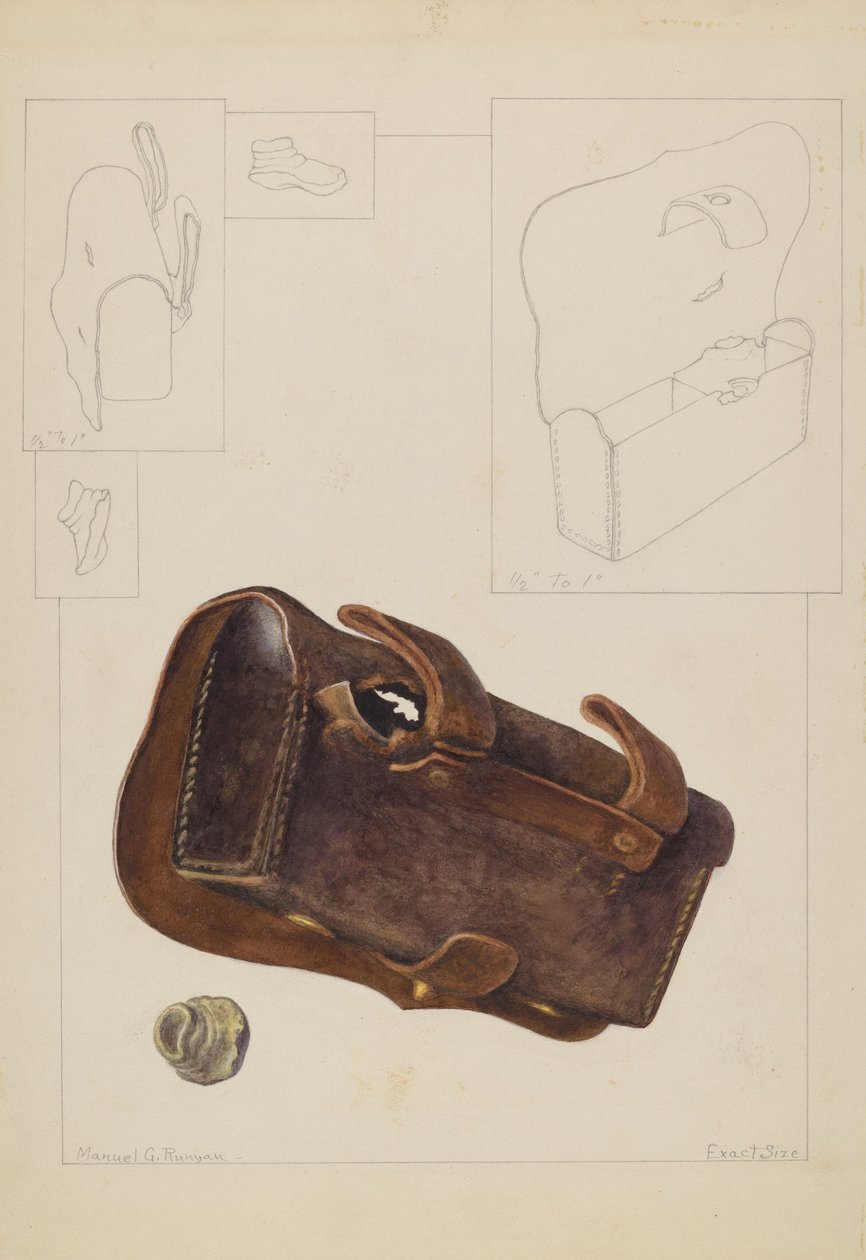 Patruunalaatikko ja luoti, c. 1937. tekijältä Manuel G. Runyan