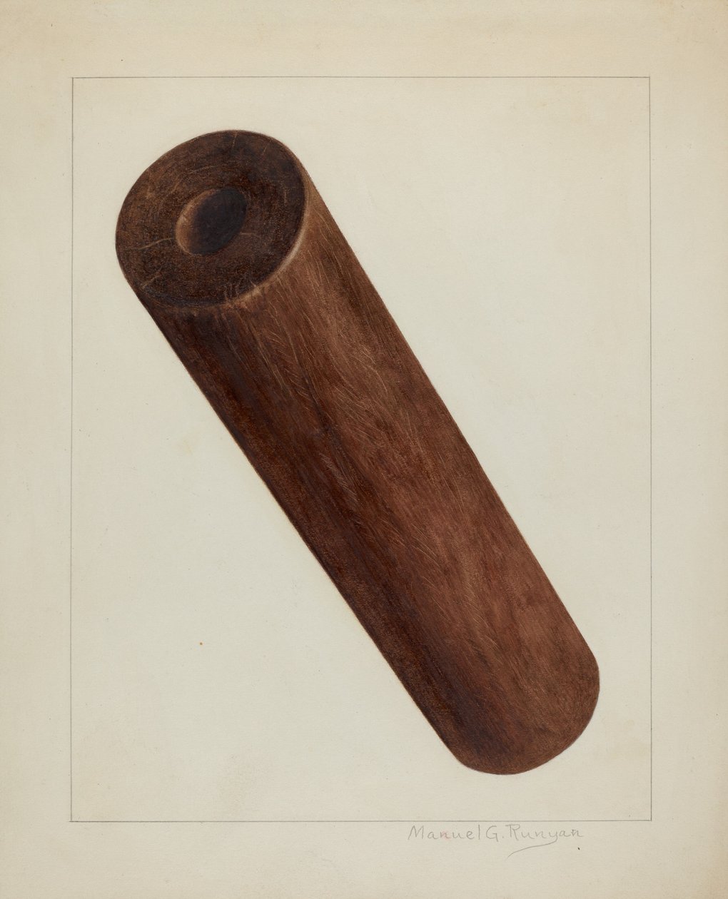 Printing Press Roller, c. 1938. tekijältä Manuel G. Runyan