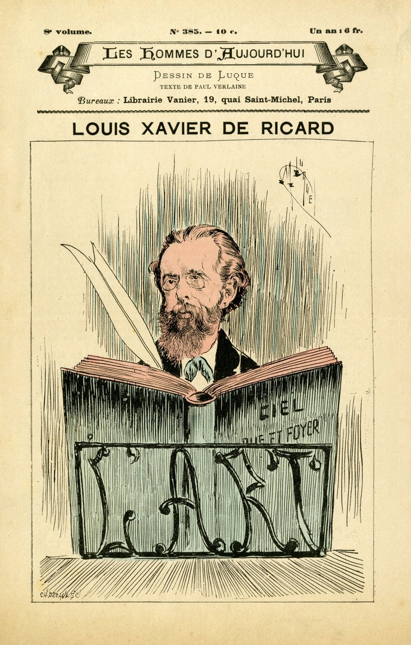 The Men of Todayn kansi, numero 385, kuvitus Manuel Luque (1854-1919): Louis-Xavier (Louis Xavier), Ricard (1843-1911) tekijältä Manuel Luque
