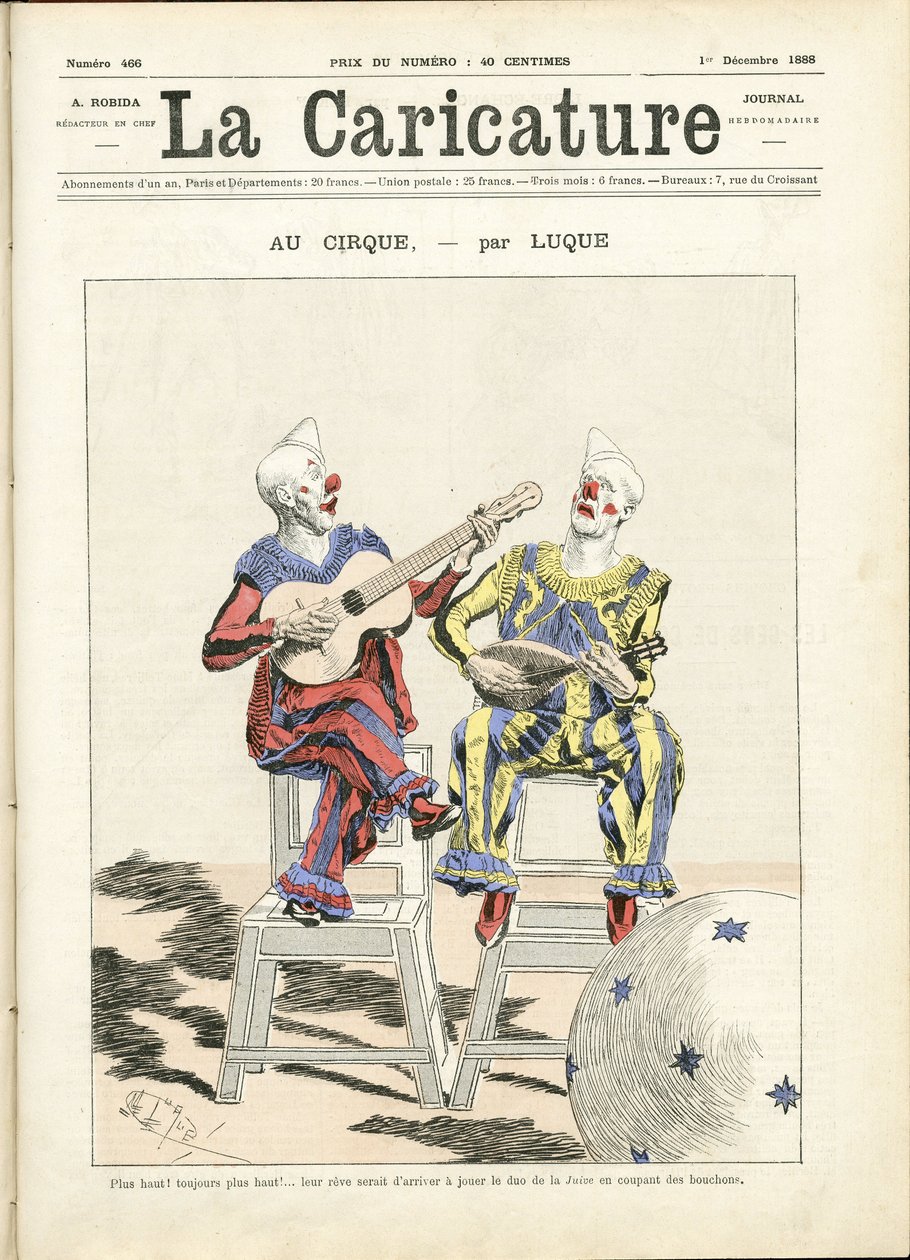 Manuel Luquen (1854-1919) kuva La Caricaturen (1880) kanteen tekijältä Manuel Luque