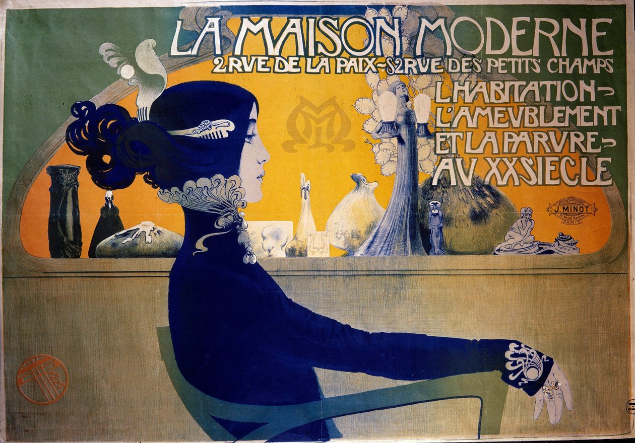 Art Nouveau: Orazin juliste "" Moderni talo ". 20. vuosisata. Koriste taide, Pariisi. DR tekijältä Manuel Orazi