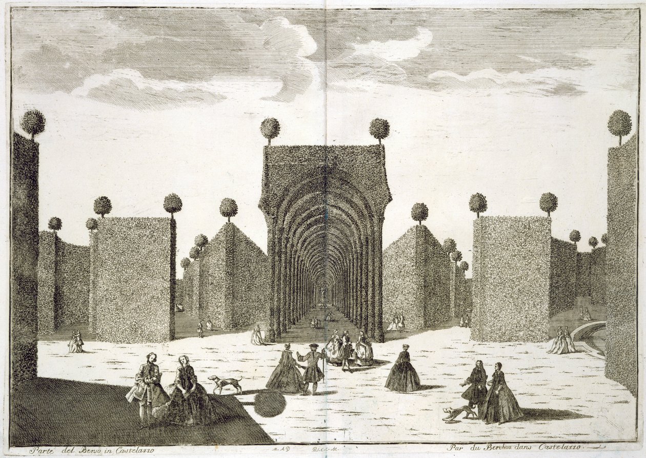 Topiary Gardens, Delights of the Villa Castellazzo, Domenico Felice Leonardi, julkaistu 1743 tekijältä Marc