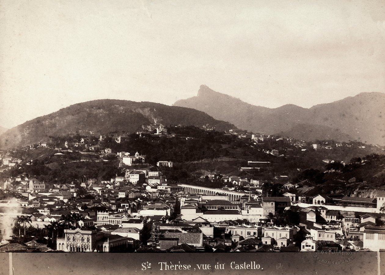 Näkymä Santa Teresasta Brasiliassa, n. 1880-1890 (b/w kuva) tekijältä Marc Ferrez