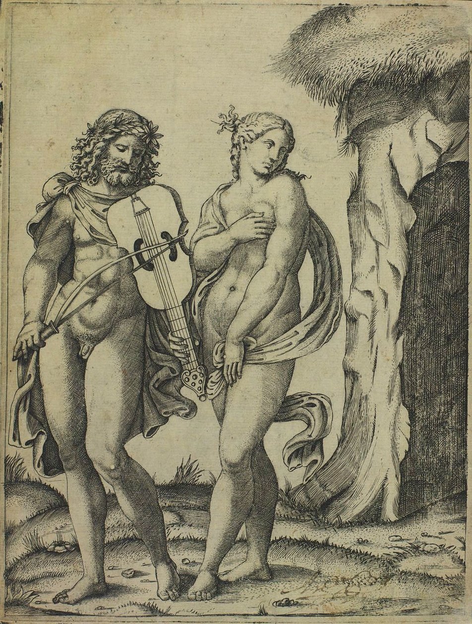 Orpheus ja Eurydice tekijältä Marcantonio Raimondi