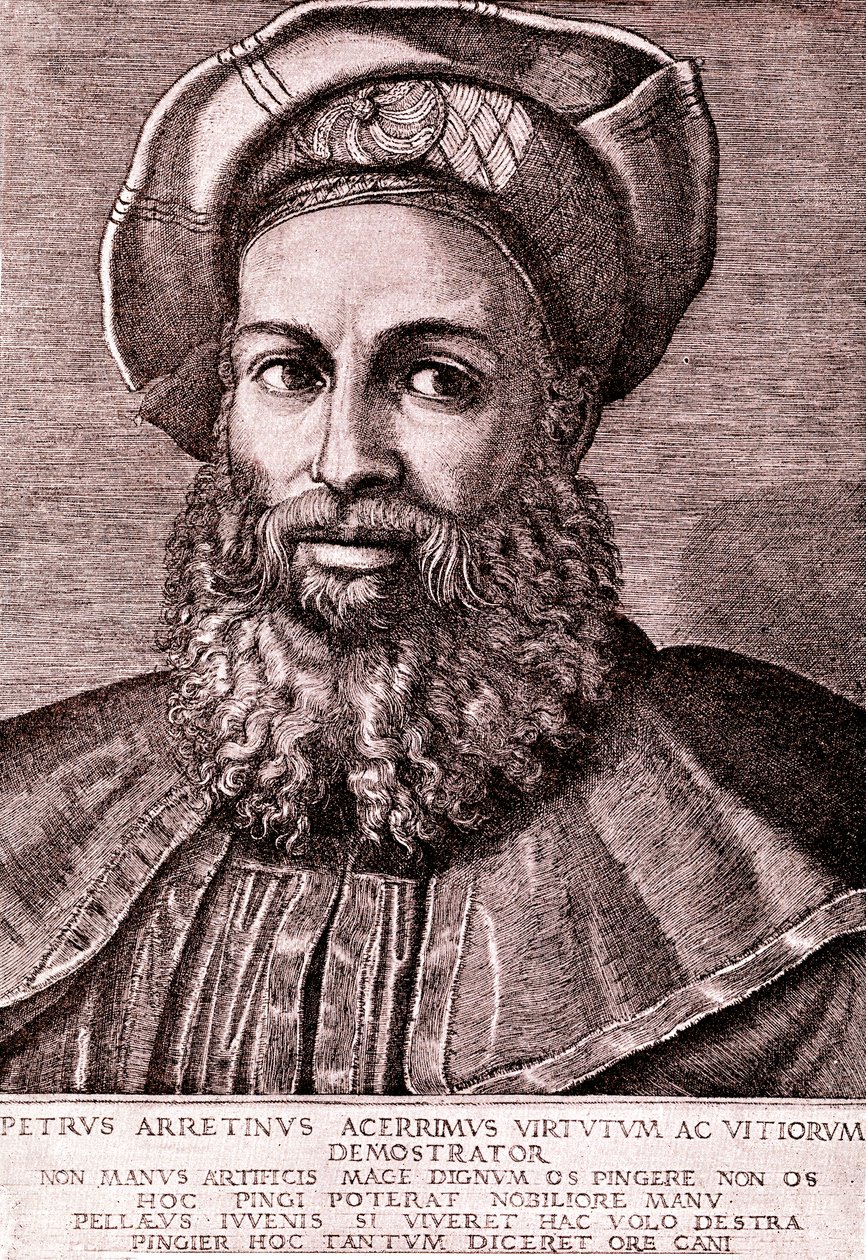 Pietro Aretino tekijältä Marcantonio (after) Raimondi