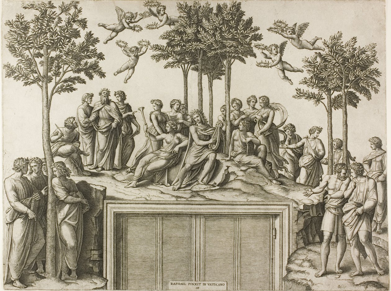 Apollo Parnassuksella tekijältä Marcantonio Raimondi