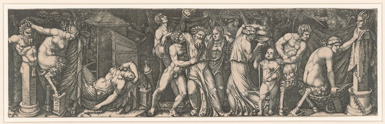 Bacchanalia, noin 1510-1511. tekijältä Marcantonio Raimondi