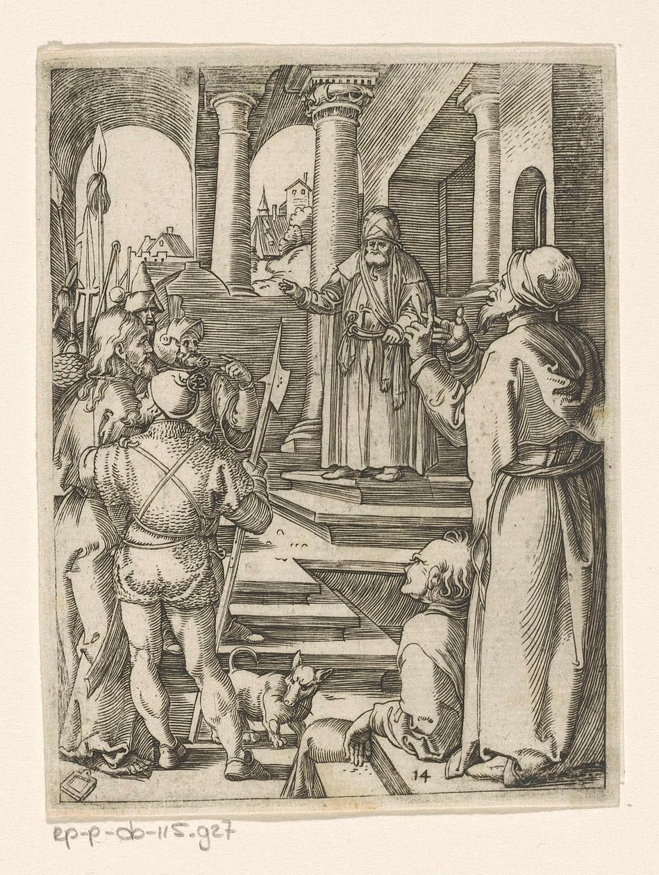 Kristus Pilatuksen edessä Passion of Christ (sarjan nimi) tekijältä Marcantonio Raimondi