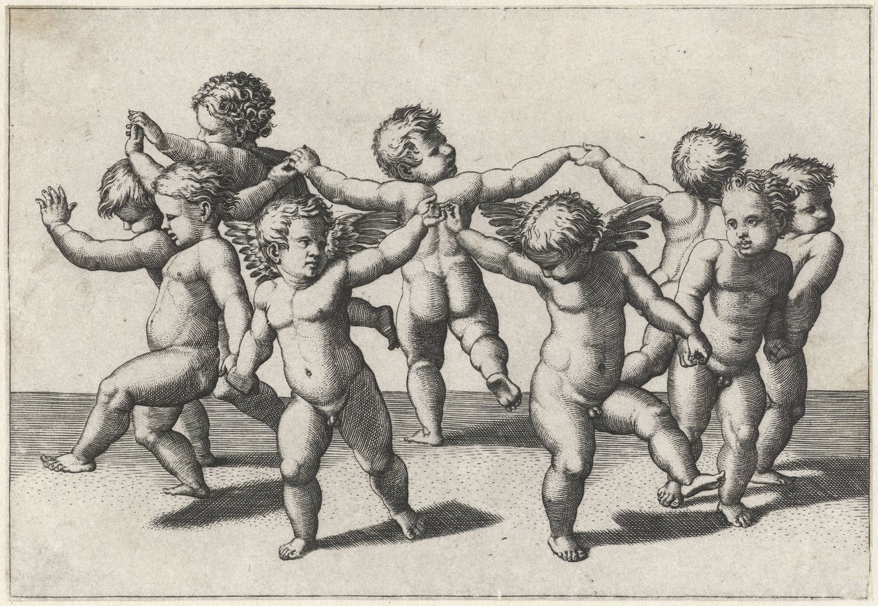Tanssiva putti tekijältä Marcantonio Raimondi
