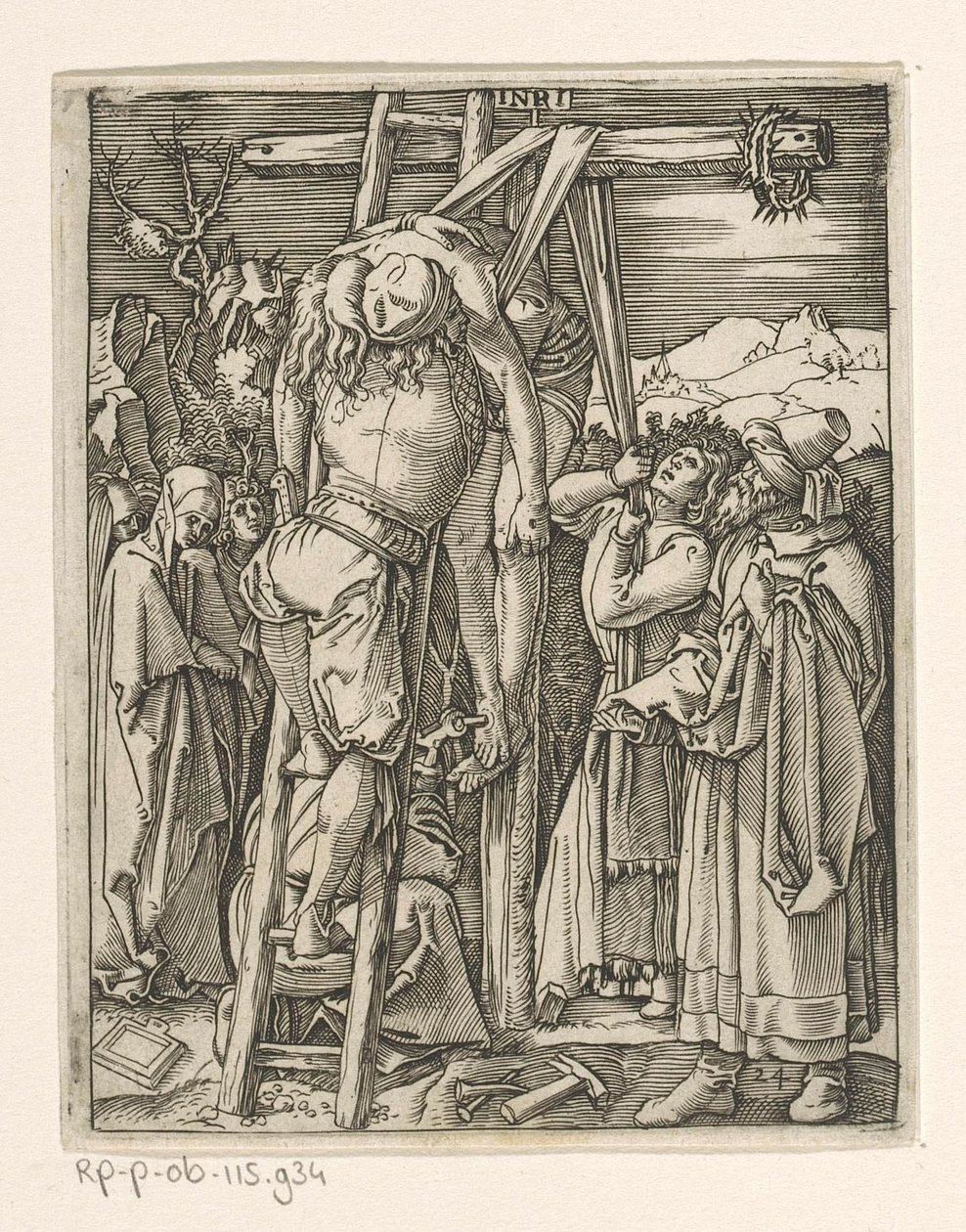 Presa creuada Passió de Crist (títol de la sèrie) finlandès tekijältä Marcantonio Raimondi